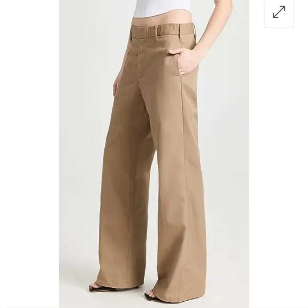 RE/DONE Womens Khaki Cotton Wide Leg Trousers Pants 436-20WSWTROU Size 29 USA